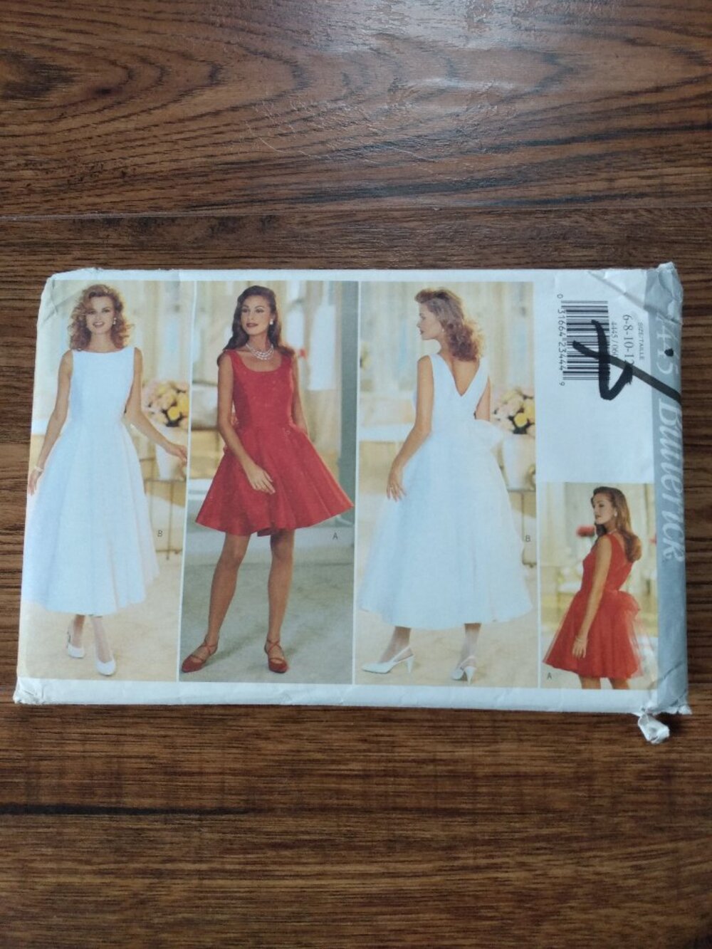 Vintage 90s Formal Party Dress Sewing Pattern Size 6-12 Midi Mini UNCUT 4445